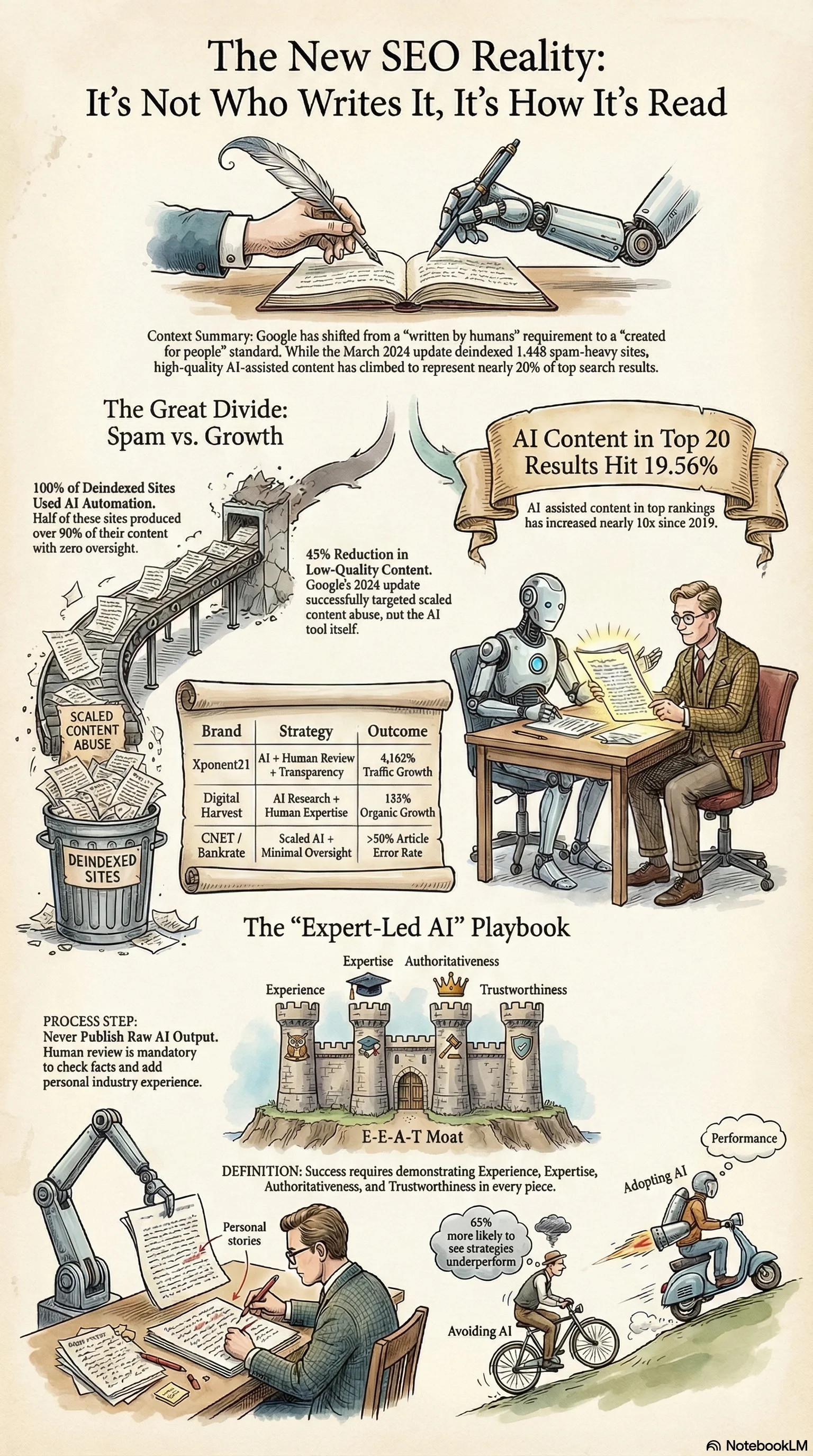 AI Content Google Ranking — E-E-A-T Framework & Case Studies