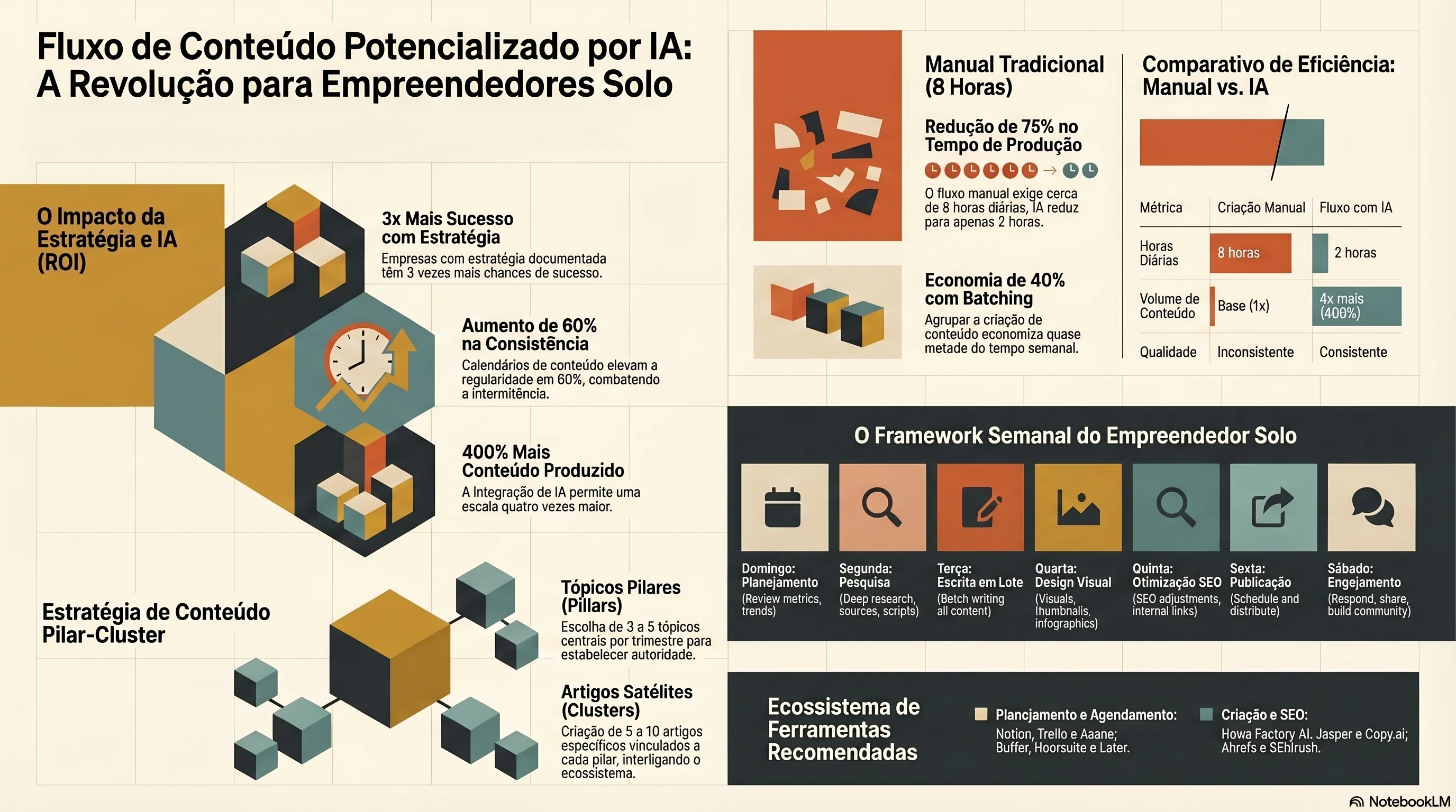 Fluxo de Trabalho de Conteúdo com IA para Empreendedores Solo