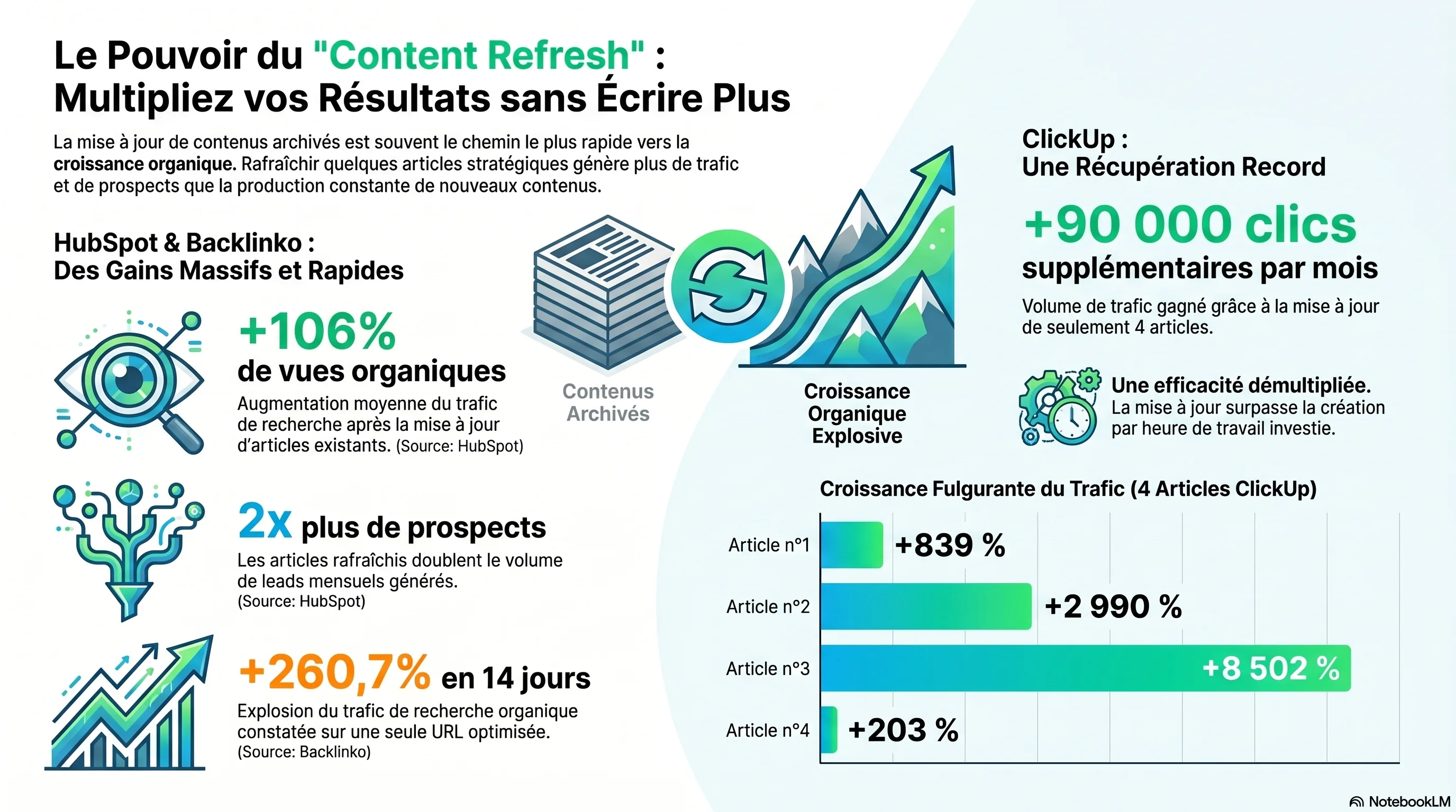 Stratégie de Rafraîchissement de Contenu — Visualisation des Résultats des Études de Cas