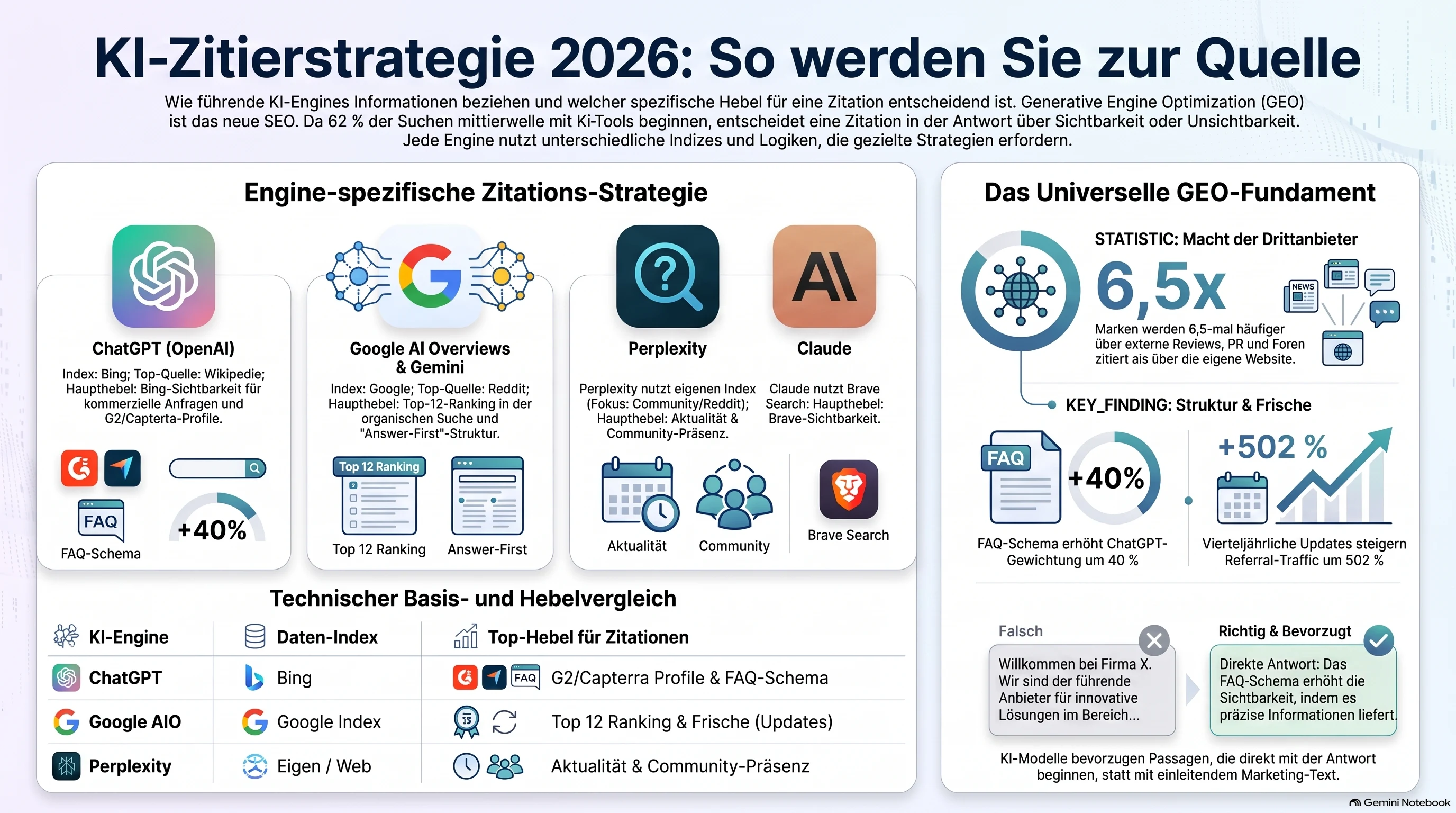 Was eine Quelle fuer KI-Engines zitierfaehig macht: die Signale, die ChatGPT, Perplexity und Google AI Overviews dazu bringen, eine Seite zu zitieren