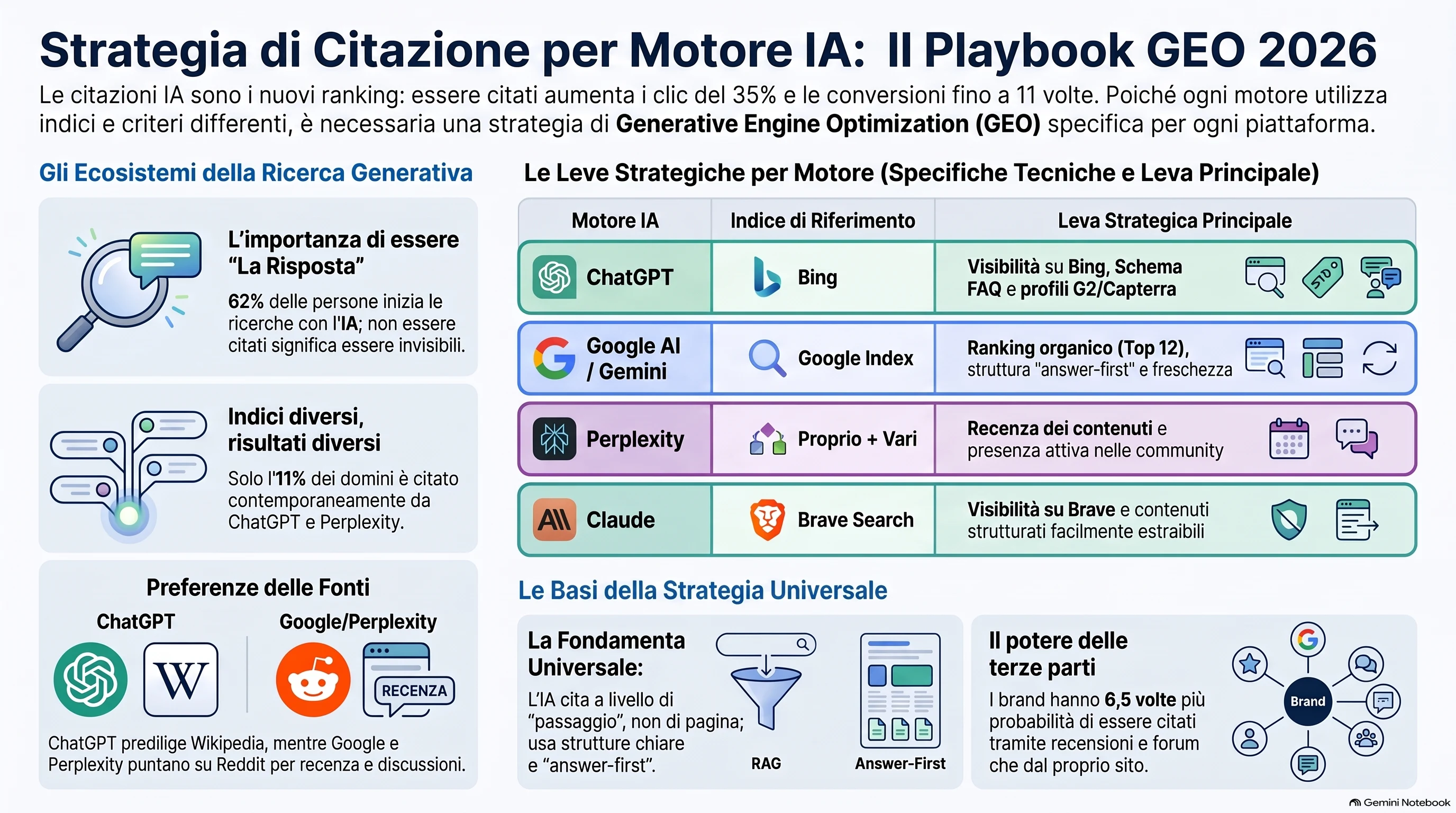 Cosa rende una fonte citabile dai motori IA: i segnali che portano ChatGPT, Perplexity e Google AI Overviews a citare una pagina