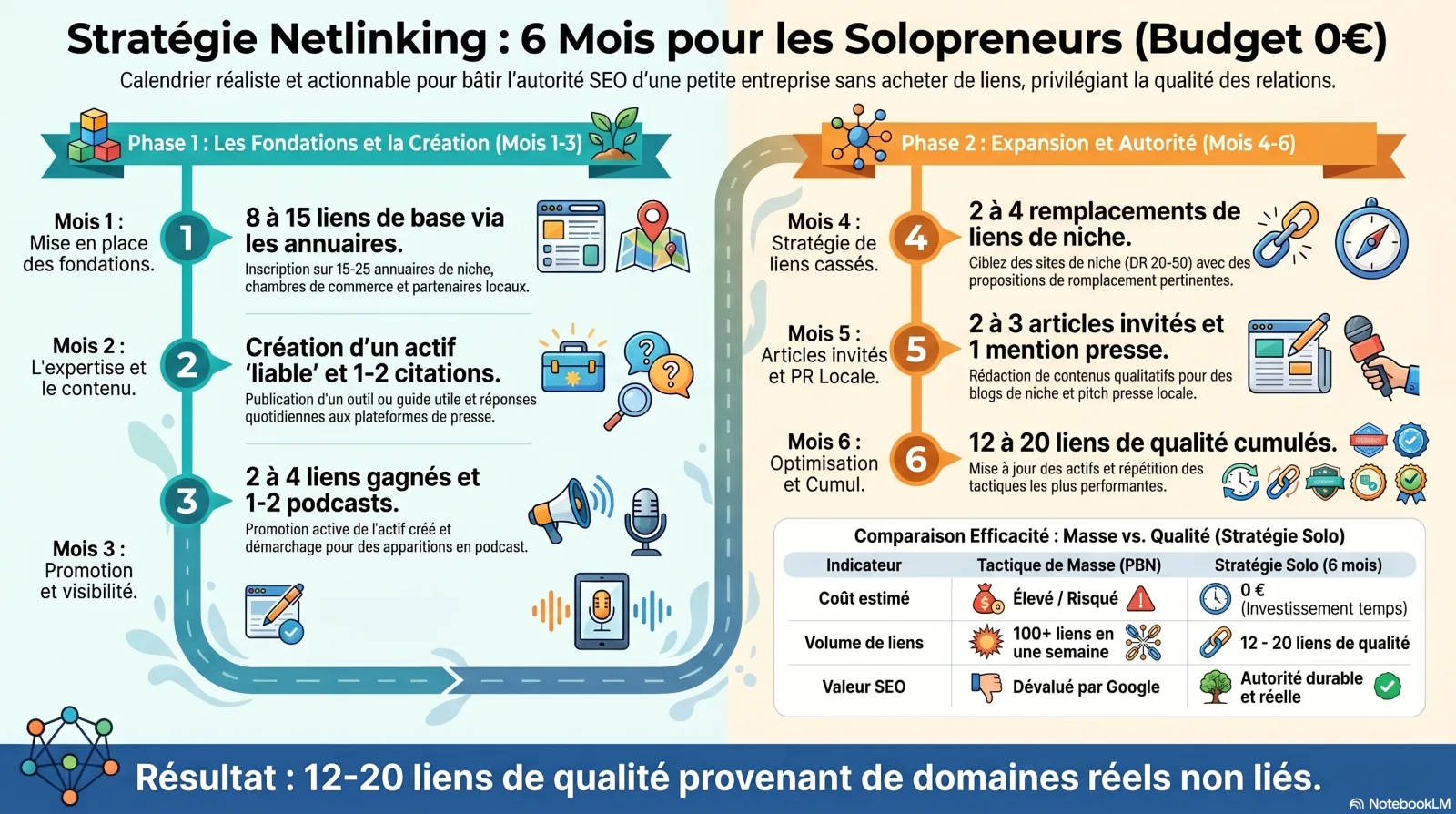 Feuille de route 6 mois de netlinking en solo