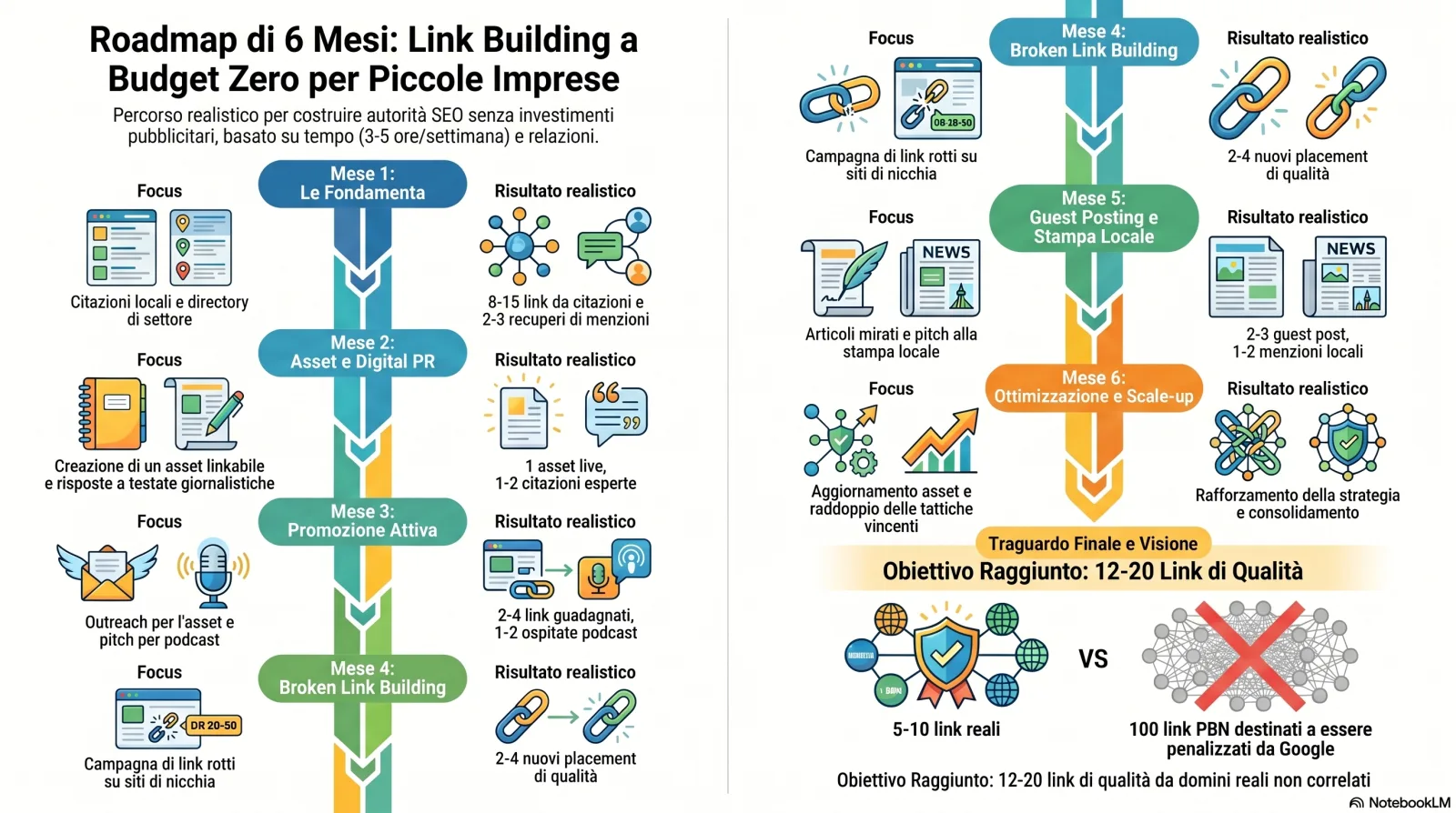 Roadmap 6 mesi di link building in solitario