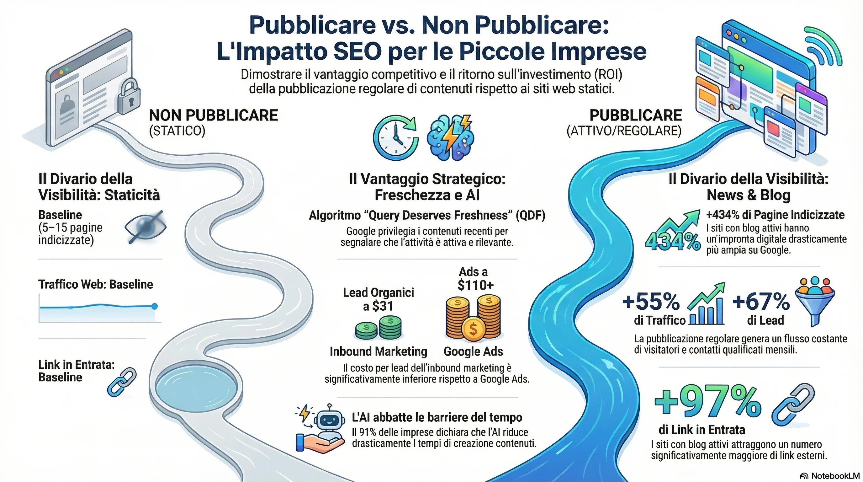 Infografia: Estudos de caso e dados de ROI para publicação de conteúdo de notícias em sites de pequenas empresas