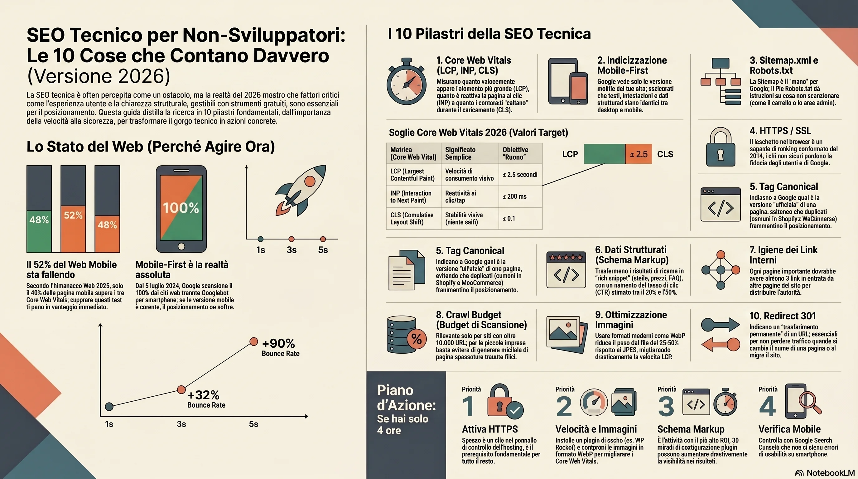 SEO Tecnico per Non Sviluppatori — Riepilogo Visivo