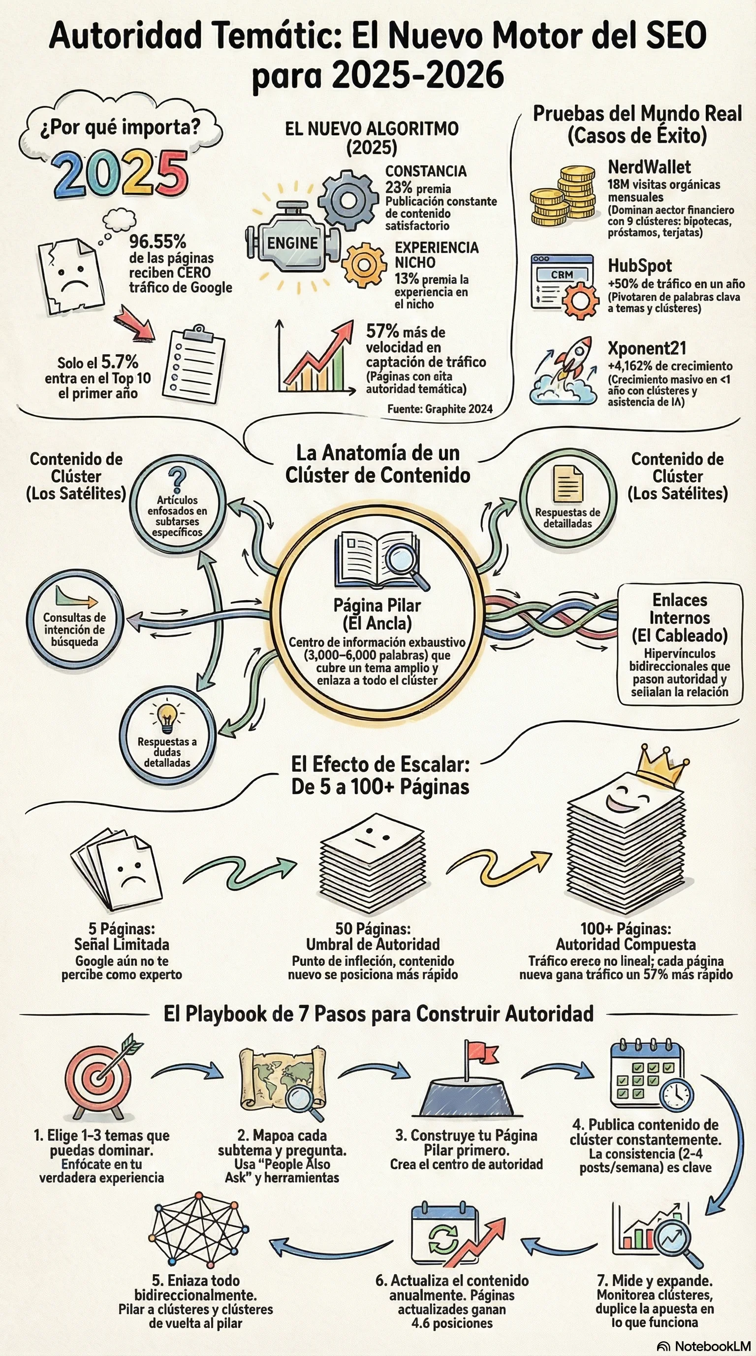 Construyendo Autoridad Temática — El Efecto de Escalabilidad de 5 a 50+ Páginas