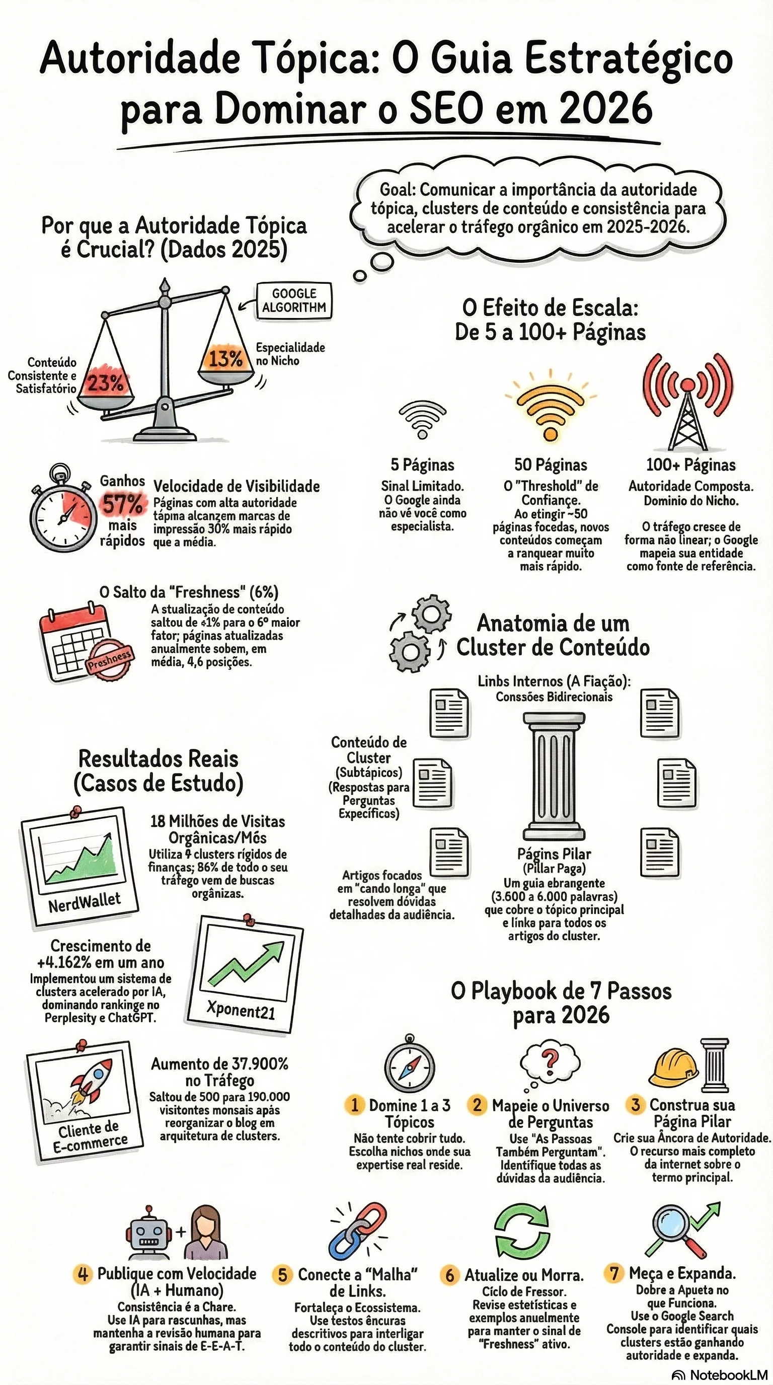 Construindo Autoridade Temática — O Efeito de Escala de 5 a 50+ Páginas
