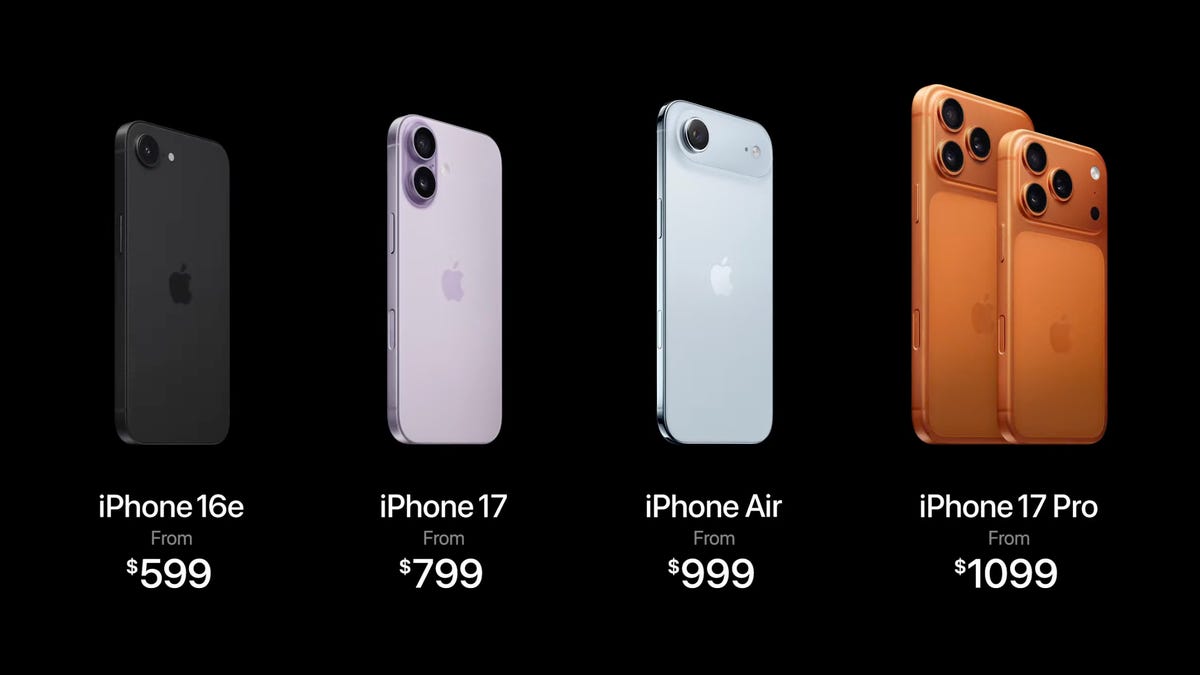 How Much Do the iPhone 17 and iPhone Air Cost? Here Are All the Prices