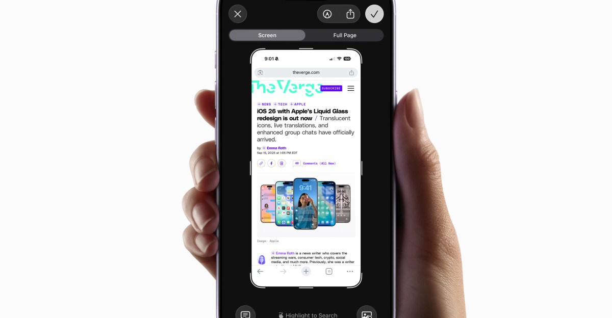 You can turn off iOS 26’s obtrusive new screenshot previews