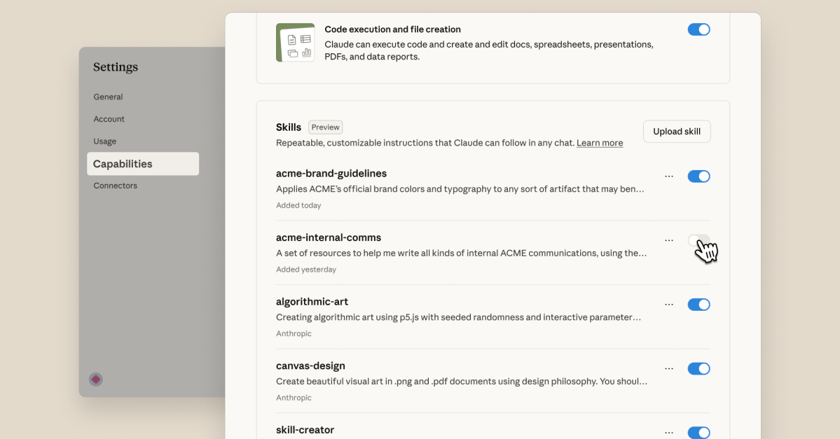 Anthropic turns to ‘skills’ to make Claude more useful at work