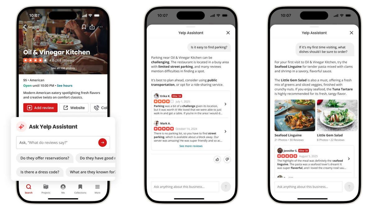 Yelp Revamp Includes Expanded Chatbot Assistant, Menu Vision and More