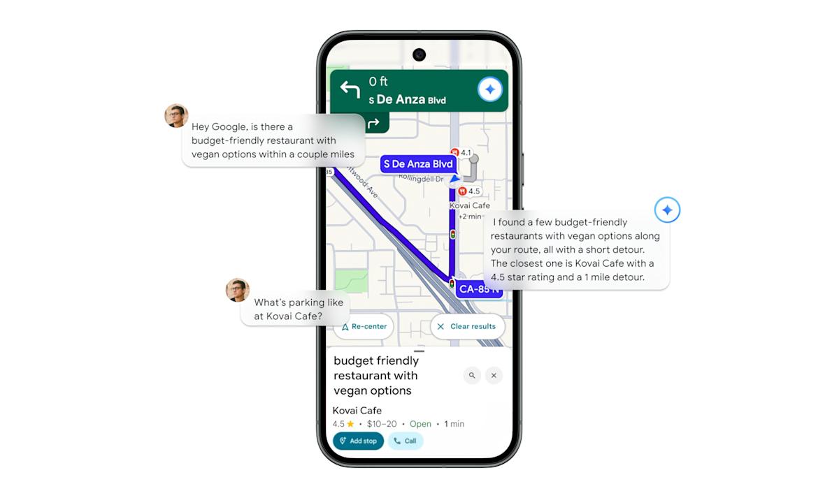 Google Maps' Gemini integration will make hands-free navigation more conversational