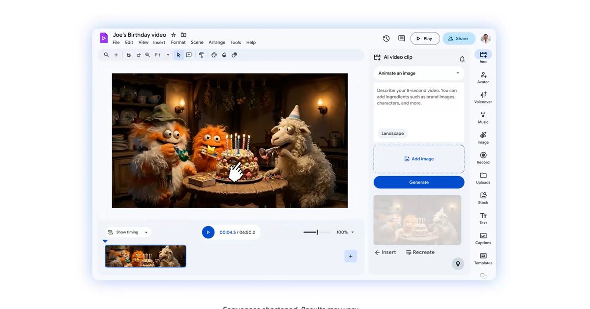 Google Workspace’s Vids AI Tool Gains New Avatar and Video Generation Features