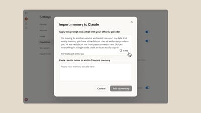 Anthropic Introduces Memory Import Tool for Claude, Enabling Seamless Switch from Other AI Chatbots