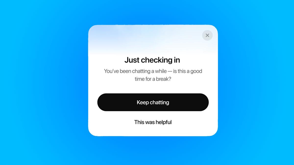 ChatGPT will now remind you to take breaks, following mental health concerns