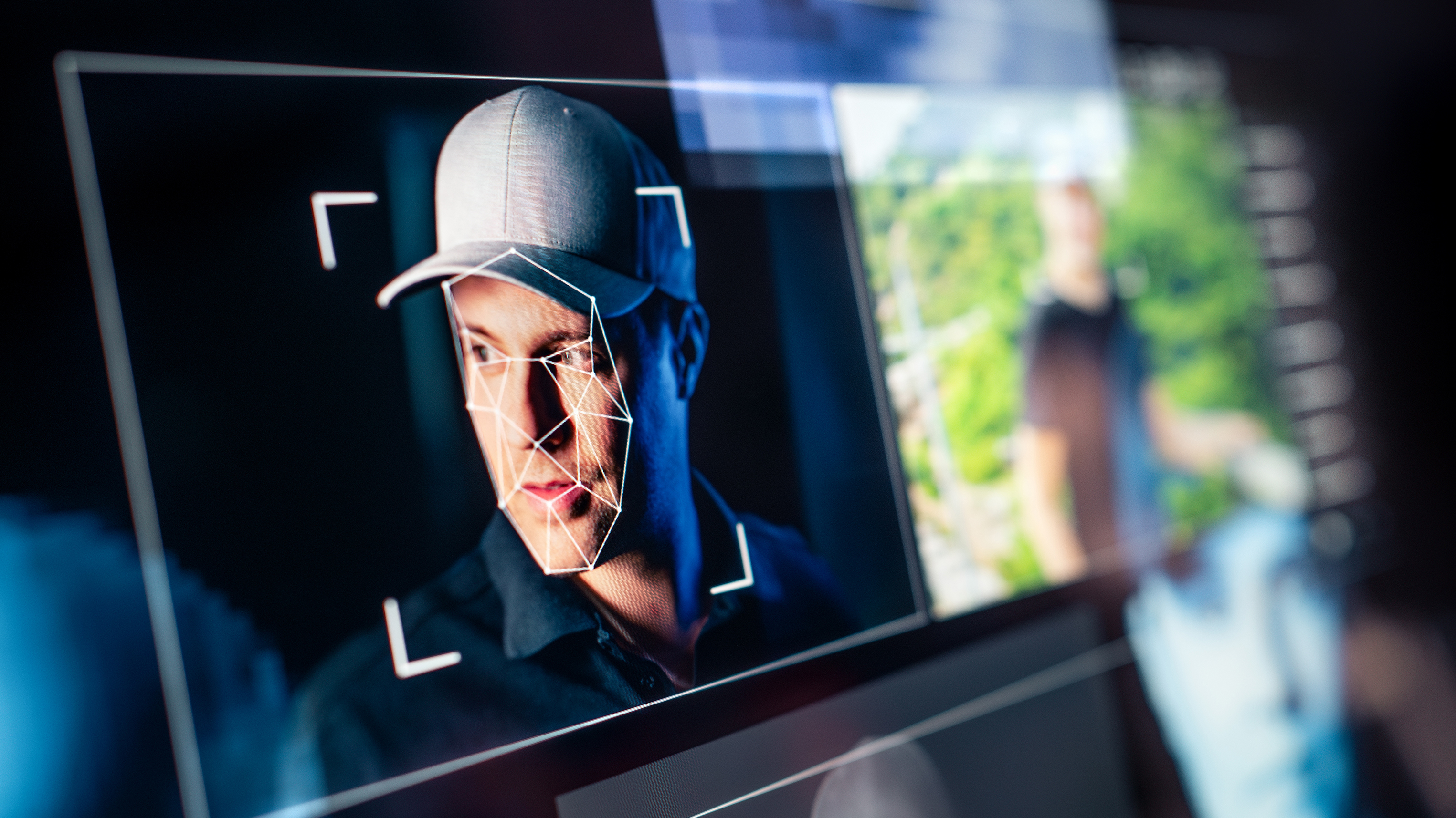 An example of a face being deepfaked on a computer