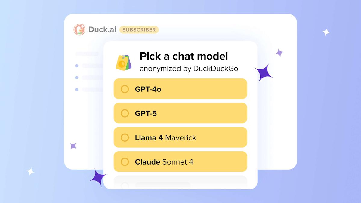 DuckDuckGo's subscription now offers some of the latest chatbots from OpenAI and Anthropic