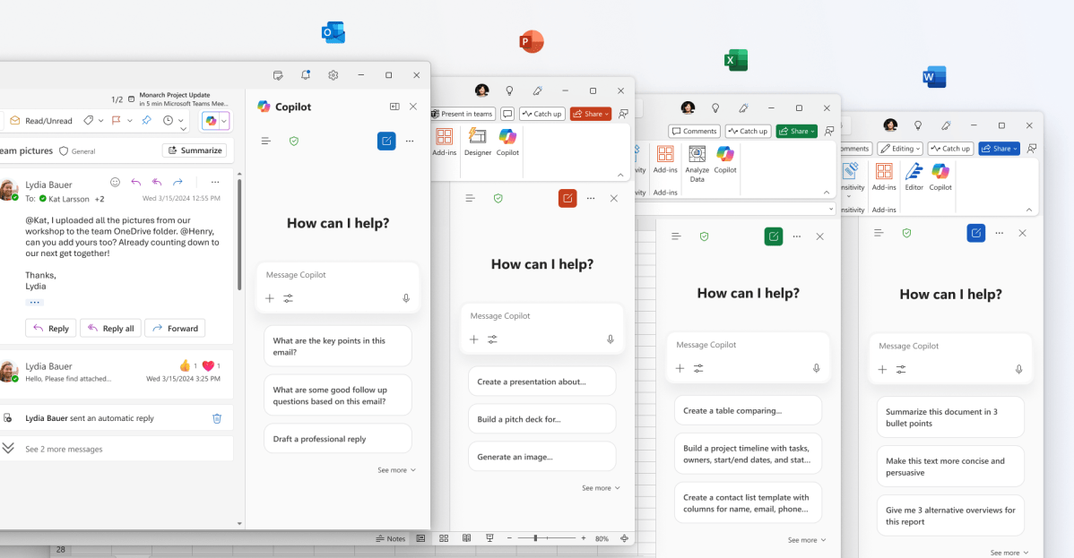 Microsoft’s Office apps now have free Copilot Chat features
