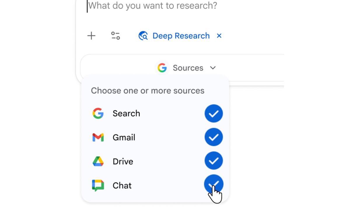 Google Gemini can now do deep research on your Gmail and Drive data