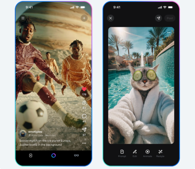 Content image from Meta brings its short-form video feed of AI slop to Europe