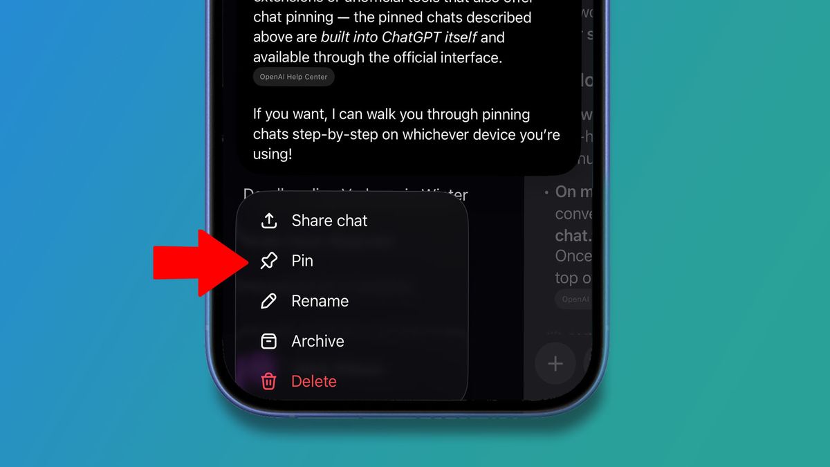 Pinned chats in ChatGPT are here – and so is a mildly annoying restriction
